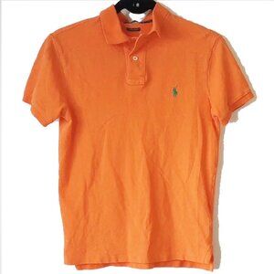 The Iconic Mesh Cotton Polo Shirt Custom Slim Fit XS Orange Green